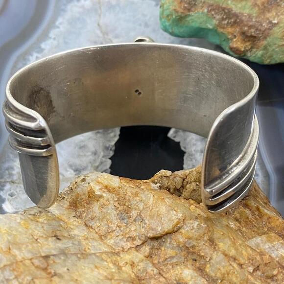 Native American Silver Chunky Turquoise Bracelet For Women - Picture 7 of 10